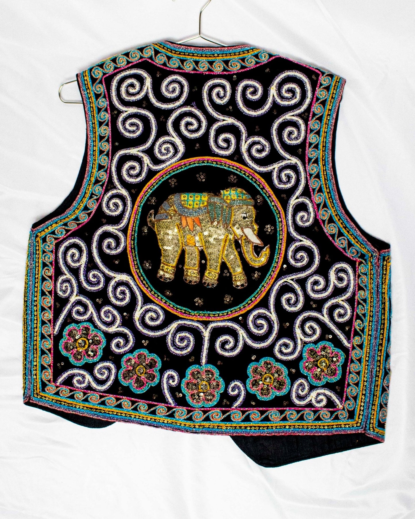 "Mood Special" super embroidered elephant vest