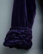 Purple Frilly Velor Gown