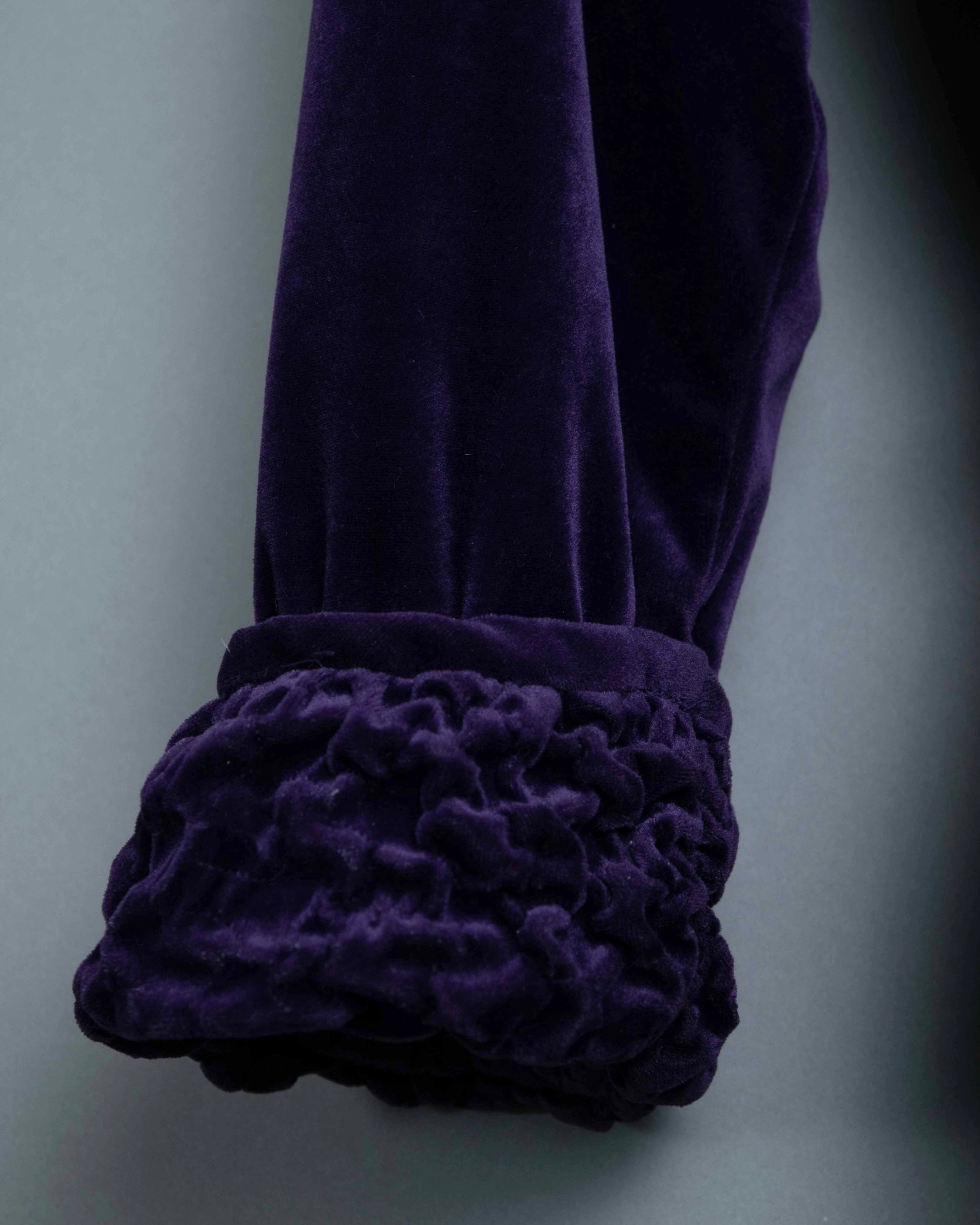 Purple Frilly Velor Gown