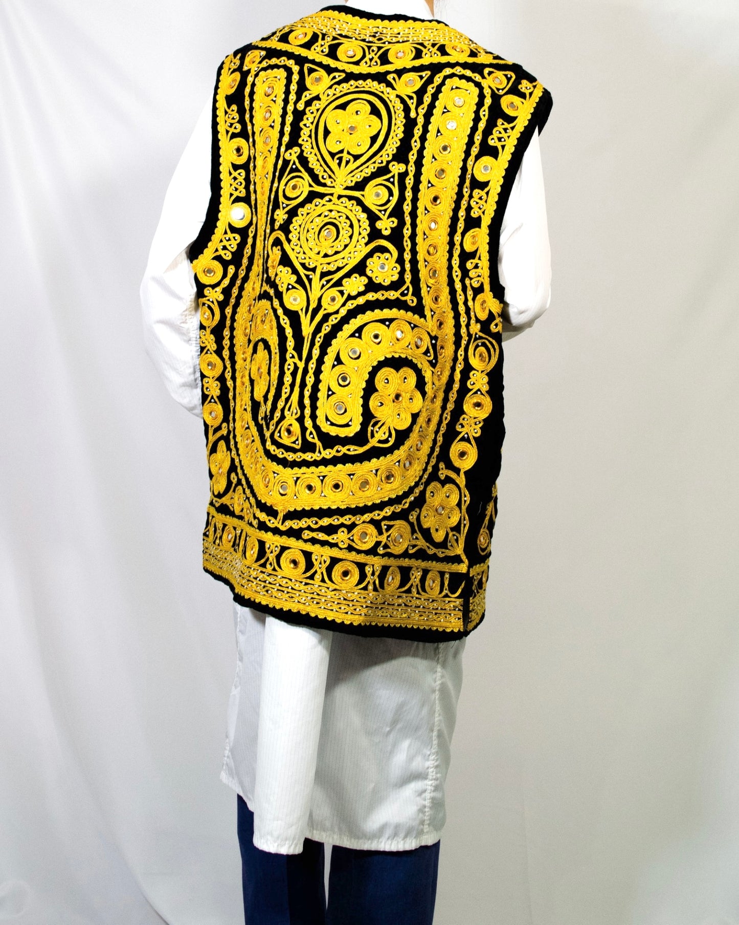 "MOOD SPECIAL" mirror design embroidery oversized vest