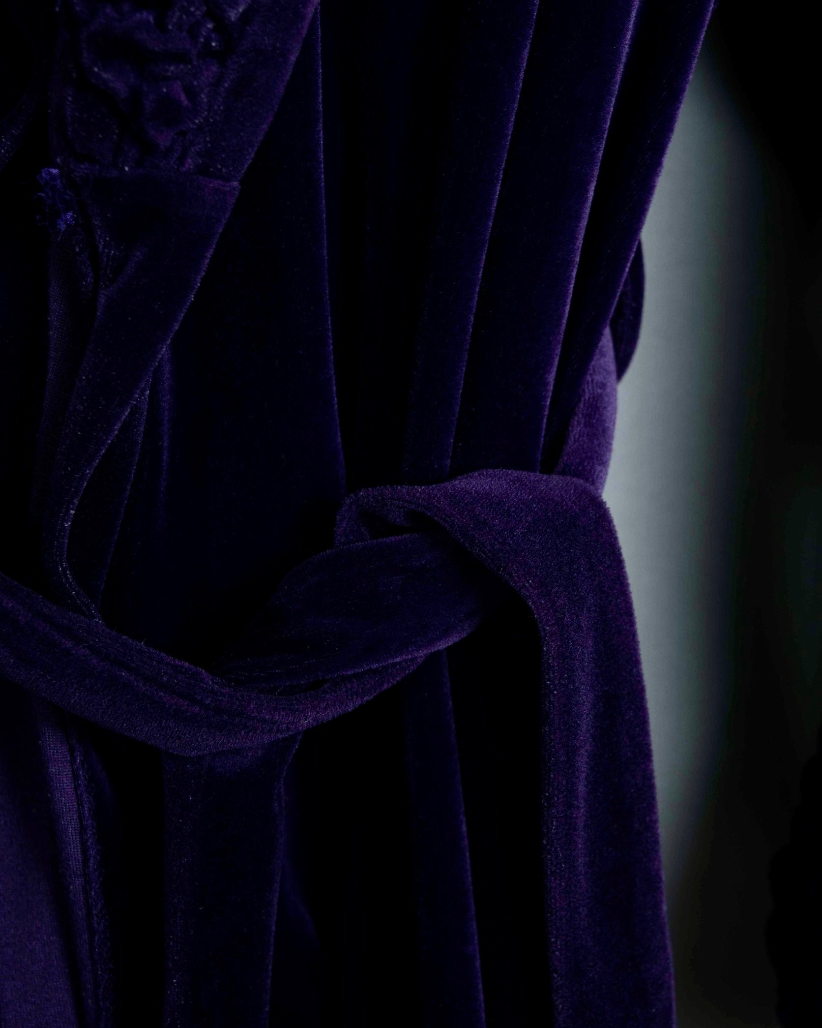 Purple Frilly Velor Gown