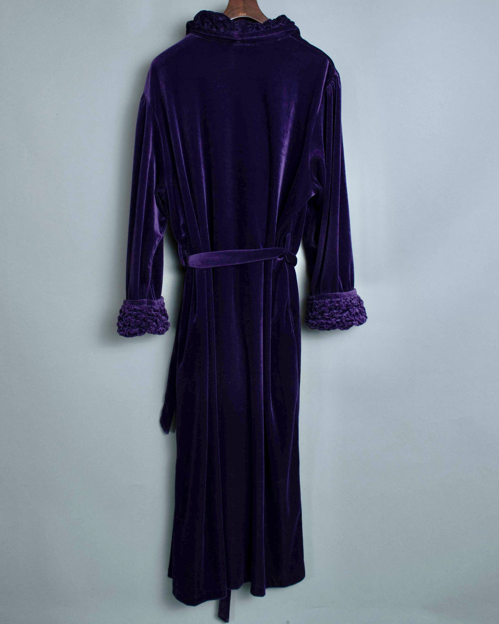 Purple Frilly Velor Gown