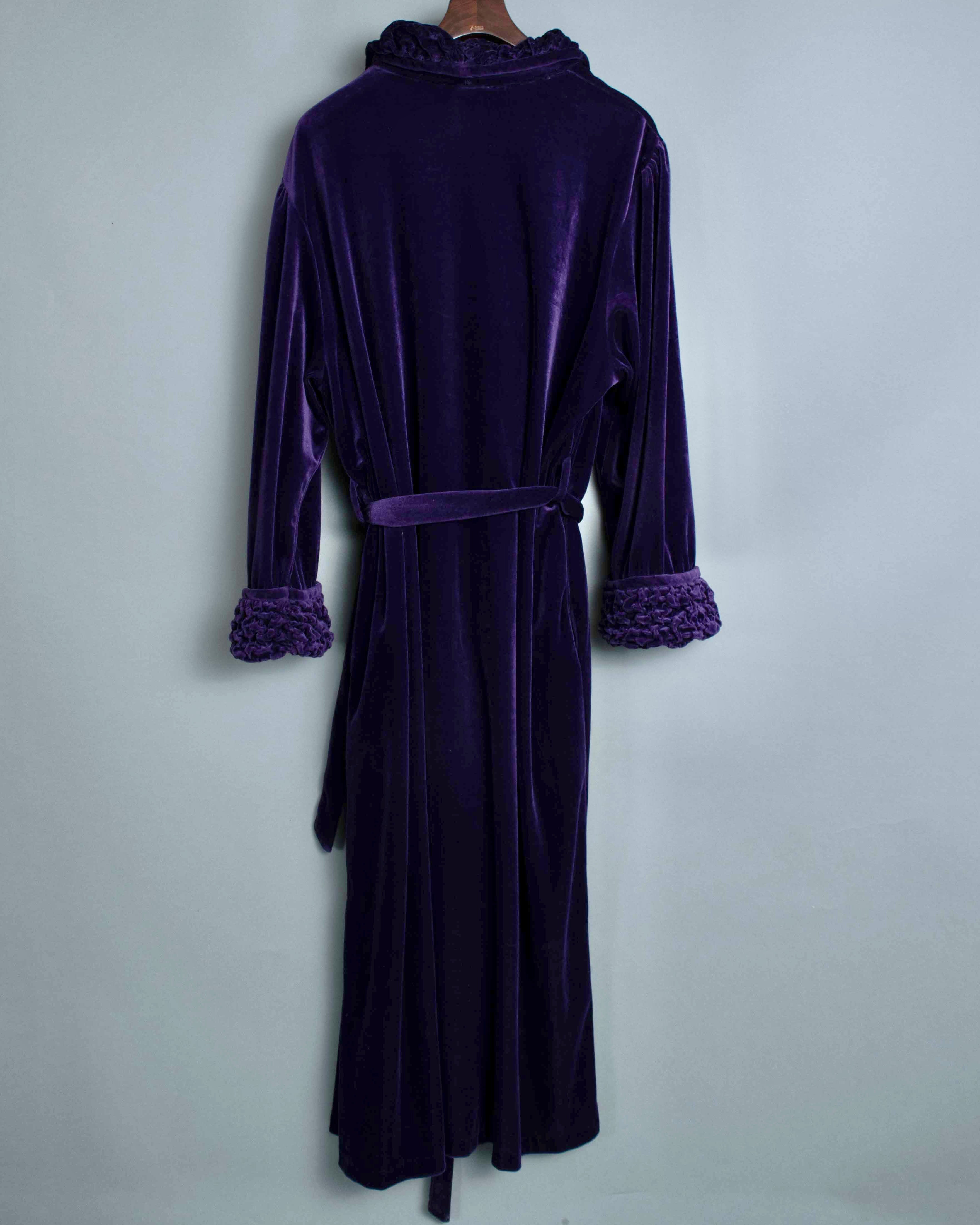 Purple Frilly Velor Gown