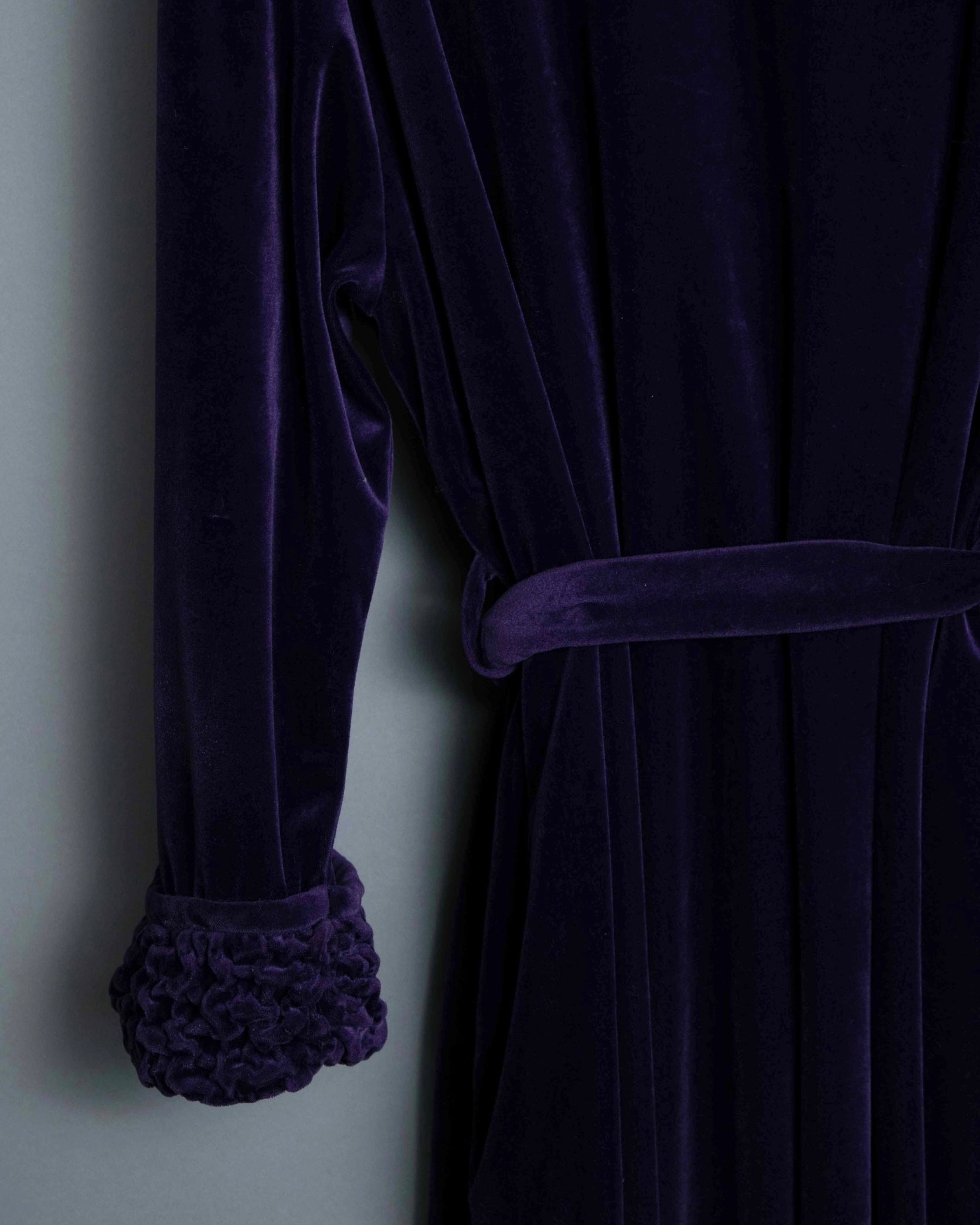 Purple Frilly Velor Gown