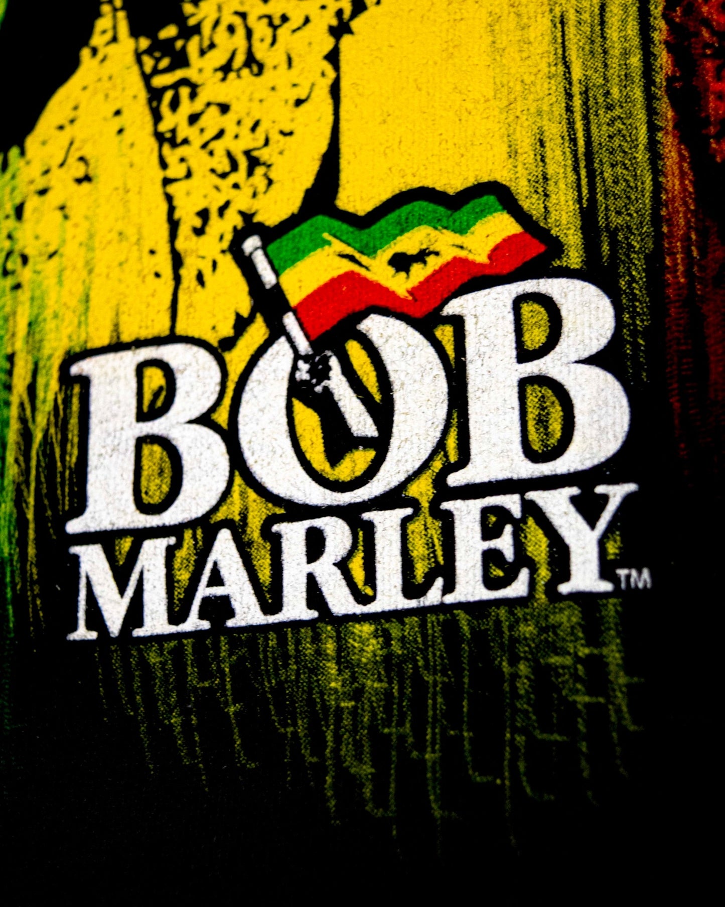 "BOB MARLEY" Rainbow face print T-shirt