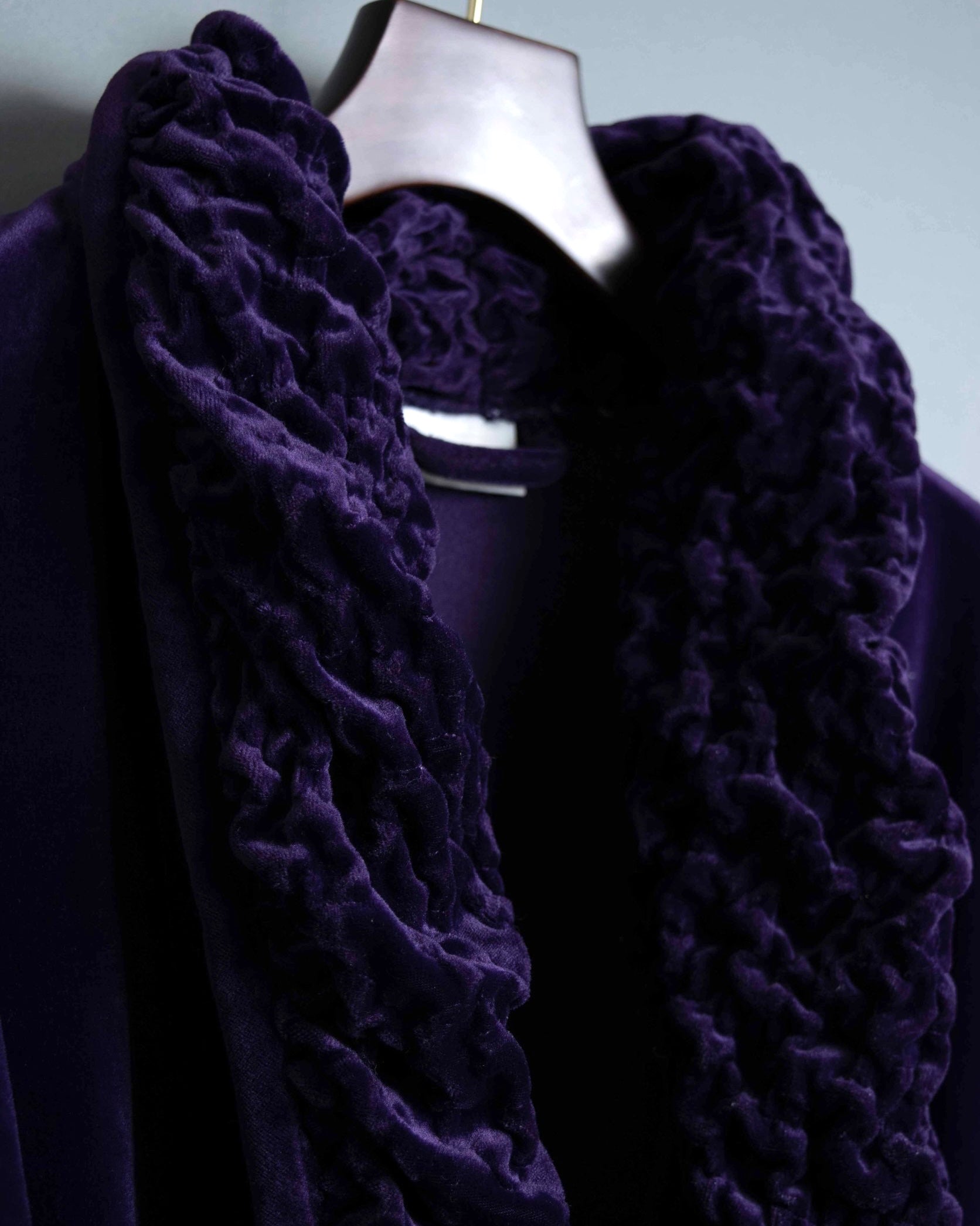 Purple Frilly Velor Gown