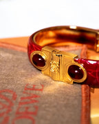 "LOEWE" Red-Eyed Leather Bangle