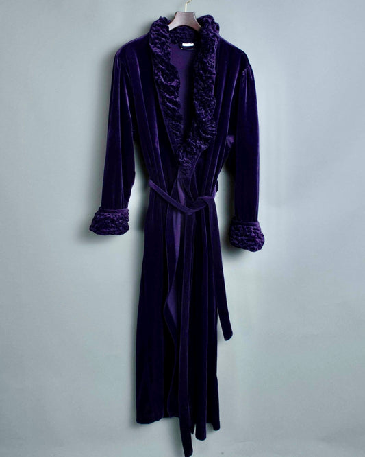 Purple Frilly Velor Gown